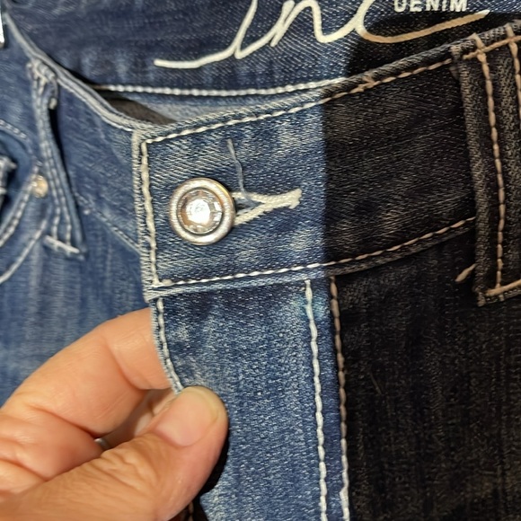 INC denim regular fit boot cut jeans with back pocket detail - Picture 3 of 6